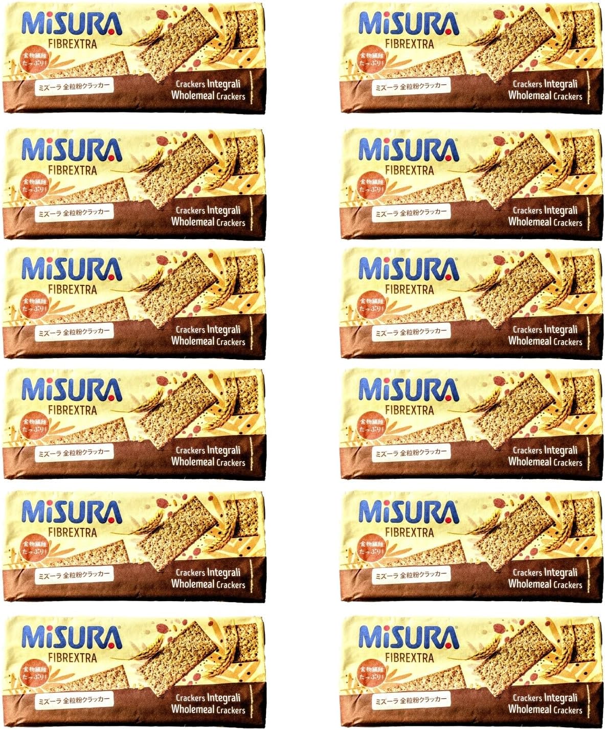【まとめ買い】ミズーラ 全粒粉クラッカー 385g(5枚×12パック) ×12個セット – 高食物繊維・低カロリー！サクサク、ヘルシー