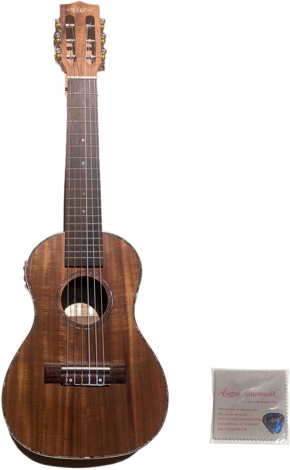 【Aiersi】ギターウクレレ GU-78E｜LCDチューナー内蔵＆牛骨ナット｜初心者も安心のコア材ボディ ウクレレギター