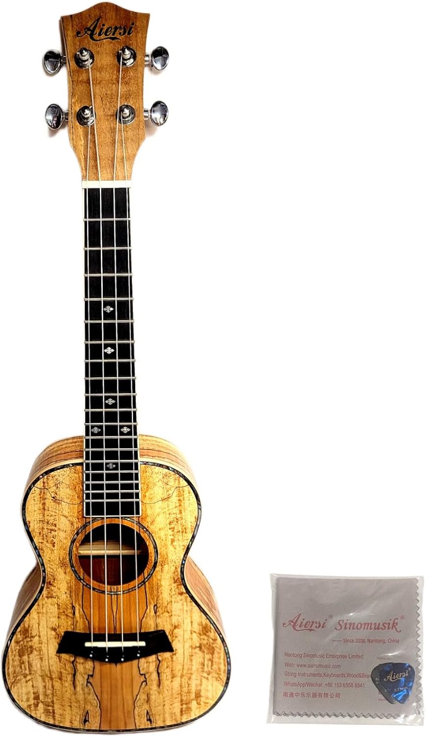 【Aiersi】ウクレレ コンサートサイズ SU-084｜スパールメイプル材ボディ｜初心者〜中級者向け 高級感ある23インチモデル