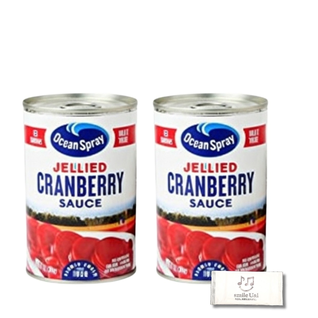 オーシャンスプレー クランベリーソース（ホール）397g×2缶セット おしぼり1枚付｜ジェリー状で使いやすい甘酸っぱいクランベリーソース